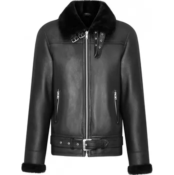 Pánská větrovka Sikora Pánská kožešinová bunda Liam - černá XXL