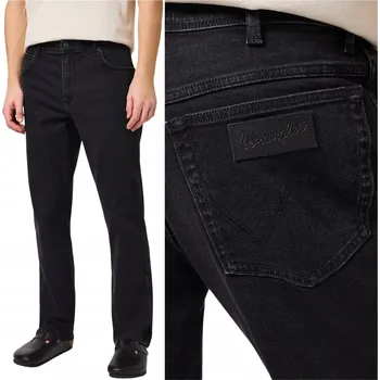 Dámské džíny Wrangler TEXAS Pressure klasické černé rovné džíny W38 L34