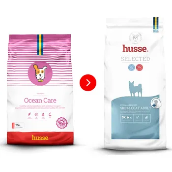 Krmivo pro psa Husse Hypoallergenic Skin & Coat Adult, 12 kg (dříve Ocean Care) | Hypoalergenní granulované krmivo s lososem pro psy s alergií