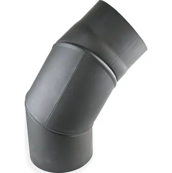 Kouřovod Koleno kouřové 90° nastavitelné černé silnostěnné 150mm