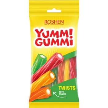Bonbon Bonbóny Roshen Yumm Gummi Sticks Twists 70 g Roshen 70 g