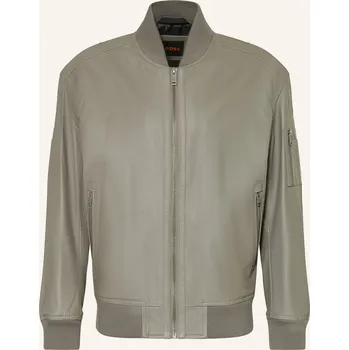 Boss Pánská Kožená Bunda Jakri, olivová, 48