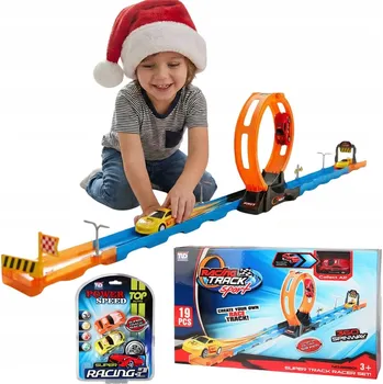 autíčko Závodní Dráha pro Autíčka Pull Back pro Děti 150 cm + 3 Auta TLD