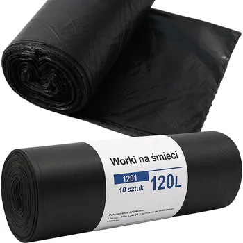 Pytle na odpadky PYTLE NA ODPAD 120L ČERNÉ HDPE ODOLNÉ BEZ ZÁPACHU 10 KS ROLE 110X70CM