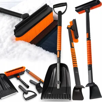 Autoškrabka Teleskopický rotační kartáč a škrabka na led nebo lopata na sníh na auto 5v1 100 cm