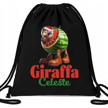 Školní batoh SÁČEK BATOH ČERNÝ ŠKOLNÍ DÁREK NA VÁNOCE BRAIN ROT | GIRAFFA CELESTE WZ