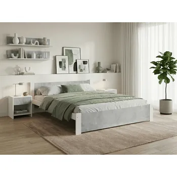 Postel Postel IKAROS 120 x 200 cm, beton/bílá Rošt: Bez roštu, Matrace: Bez matrace