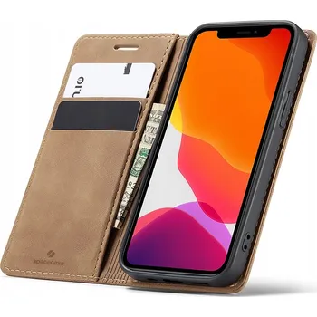 Pouzdro na mobilní telefon Pouzdro s klopou Spacecase pro Apple iPhone 12 Pro hnědé