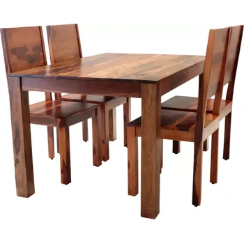 Jídelní set Stůl židle set pro 4 osoby z indického masivu palisandr