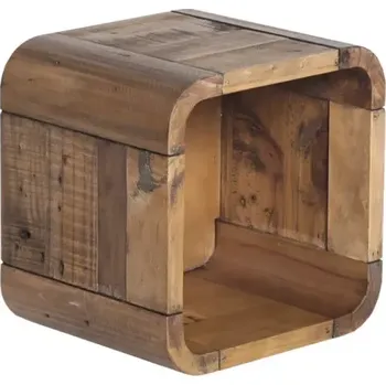 Koupelnový nábytek Masivní koupelnová police Dingle z recyklované borovice, lakovaná, přírodní – 30×25×30 cm