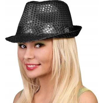 Klobouk Klobouk černý, s flitry