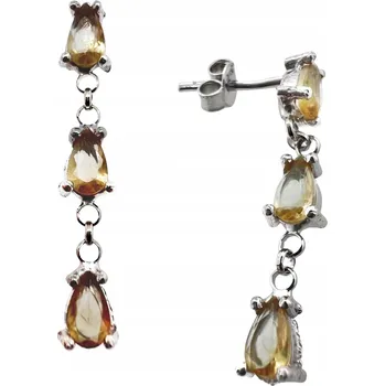 Náušnice JEMNÉ DÁMSKÉ STŘÍBRNÉ NÁUŠNICE SLZIČKY VISACÍ OPÁL PUZETOVÉ ZNAČKY 925