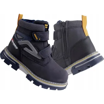 Dámské kozačky Linshi Dětské kozačky z nubuku modré, velikost 29