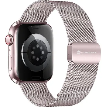 Řemínek na hodinky Řemínek Apple Watch Forcell F-Design FA14 magnetická ocel 42 / 44 / 45 / 49 mm růžový