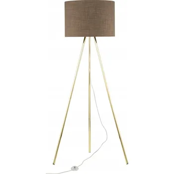 Stojací lampa Stojací lampa UMBERTO trojnožka zlatohnědá s hnědým stínidlem 1xE27 155cm