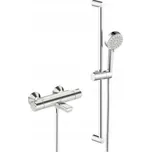 Nástěnná vanová a sprchová baterie Hansa stříbrná