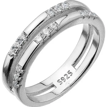 Prsten Evolution Group Stříbrný prsten s jemnými zirkony 15018.1 Velikost: 50 (průměr 15,9 mm)