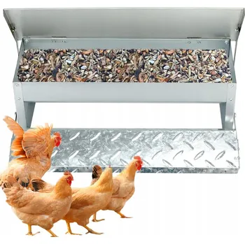 Krmítko pro ptáka 5KG Automatické krmítko pro kuřata Nerezová ocel