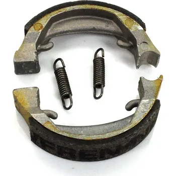 Brzda pro motocykl Brzdové destičky Newfren 80 x 18 mm pro Honda Camino PA 50, Puch Maxi PX, PF s drátěnými koly, Monza 4 SL, GP, Cobra, Imola X GX, Peugeot 103, 104, 105, SP, Fox, KTM 50 SX, SXR, Kreidler Flory, MF 20, 22, 32, 2, MP 1, Motobecane Atom, s nábojem Leleu MG00