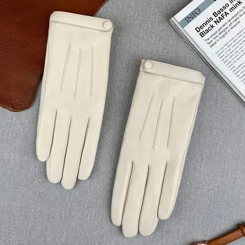 Rukavice Béžové dámské KOŽENÉ rukavice na podzim/zimu – stylové, módní a pohodlné