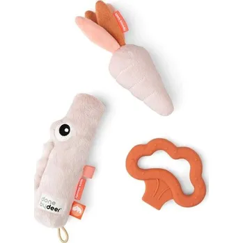 Done by deer Tiny set aktivních hraček Croco 3ks růžové