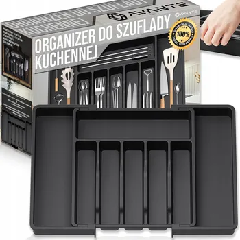 Příborník do zásuvky ORGANIZÉR NA PŘÍBORY ORGANIZÉR DO KUCHYŇSKÉ ZÁSUVKY ROZSUVNÝ 8 PŘIHRÁDEK 60CM
