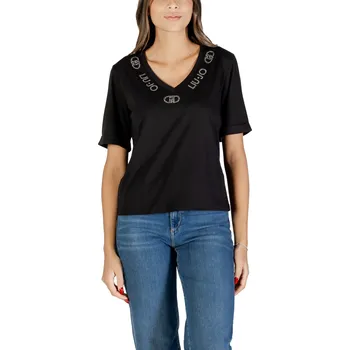 Liu Jo dámské tričko s výstřihem do V Liu Jo černá | světle modrá 3490532