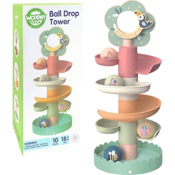 Kuličková dráha GREEN Dřevěná kuličková dráha 6 ks - smyslově vzdělávací