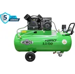 Atmos Pístový kompresor Perfect - 2,2/150E příkon 2,2 kW, sací výkon 420 l/min, tlak 10 bar, vzdušník 150 l, napětí 230/50 V/Hz