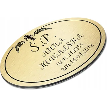 Obraz NÁHROBNÍ DESKA NA HROB 20x14 cm hliníková oválná