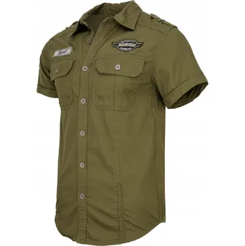 Pánská košile Košile Brandit Luis Vintageshirt s krátkým rukávem olivová L