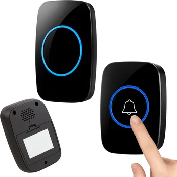 Dzwonek do Drzwi Bezprzewodowy Wodoodporny Černý Univerzální Odolný