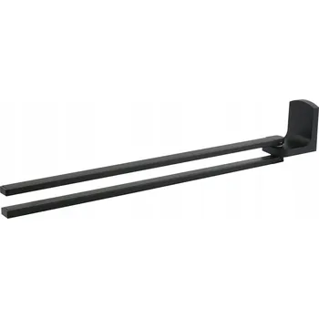 Držák na ručník Spirella dvojitý nástěnný držák na ručníky TAKU, matná černá, ocel, 39 cm