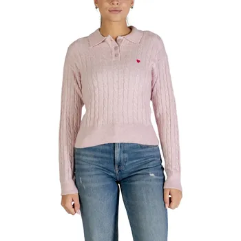 Dámské oblečení Růžový svetr Only s límcem Only růžová 3488734