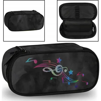 Penál Černý penál, oválný, se zapínáním na zip, 22x6x10 cm