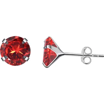 Náušnice Olivie Stříbrné náušnice ČERVENÉ 9976 Průměr: 4mm Ag 925; ≤0,3 g.