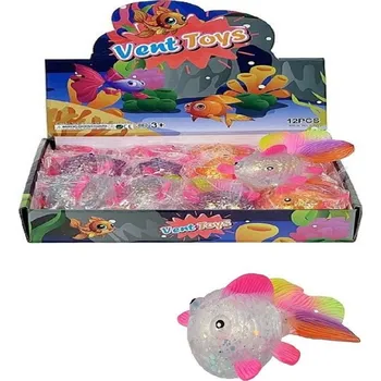 Hračka pro nejmenší Mačkací Hračka antistresový RYBKA barevný, brokátový 8590