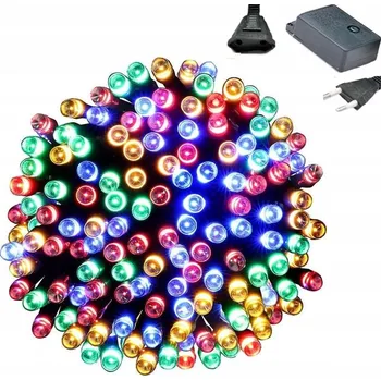 Vánoční dekorace Lampki Choinkowe Zewnętrzne IP44 8m 100 LED světýlek 8 režimů Barevné