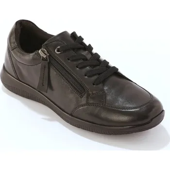 Dámské tenisky Kožené tenisky se zipem a tkaničkami černá 41