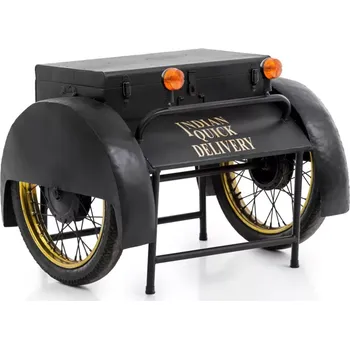 Jídelní stůl Lakovaný kovový barový stůl, černý – 87×60×66 cm