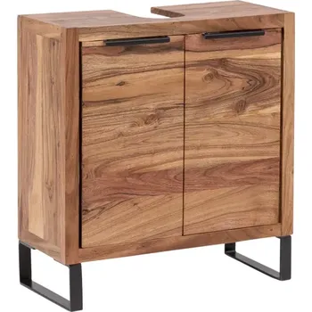 Koupelnový nábytek Masivní skříňka pod umyvadlo Sydney z akáciového dřeva, lakovaná, hnědá – 56×25×60 cm