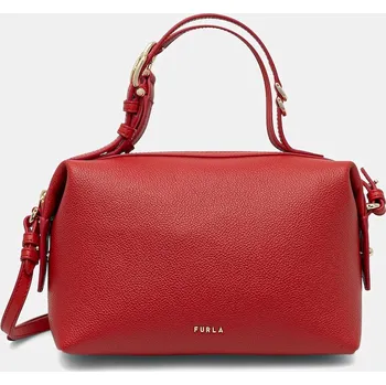 Kabelka Kožená kabelka Furla Double Mini Boston Bag červená barva, WE00870 BX3036 4484S WE00870.BX3036.4484S 33X, vel. ONE SIZE