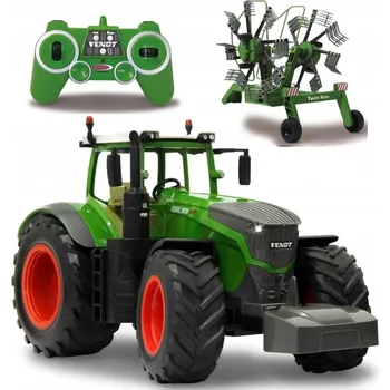 autíčko VELKÝ traktor FENDT 1050 Vario + OBRACEČ SENA, dálkově ovládaný set 1:16