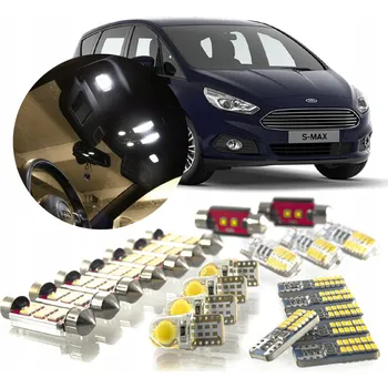 Osvětlení interiéru vozidel LED ŽÁROVKY FORD S-MAX - SADA LED OSVĚTLENÍ INTERIÉRU! VIP