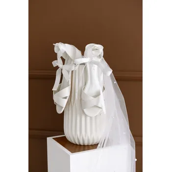 Dámské lodičky StudioAgnesSvatební obuv JUDITH saténové sandály smetanové Barva: IVORY smetanová, Velikost: 42, Materiál: Satén