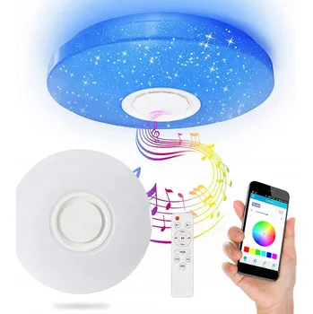Lampa stropní svítidlo LED RGB Barevný Bluetooth reproduktor 60W + Dálkový Ovladač Aplikace