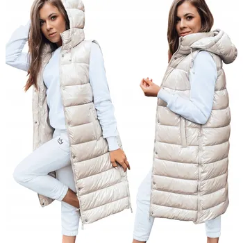 Dámská vesta Dámská prošívaná vesta s kapucí bílá TY5488 - L