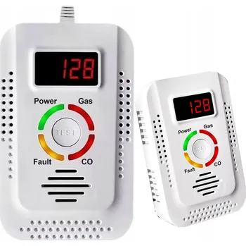 Zabezpečovací technika Detektor, detektor plynu zemního plynu LPG, oxidu uhelnatého (CO) a kouře, 9V nebo 230V