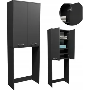 Koupelnový nábytek Koupelnová skříňka FIN180PEŁGRA grafit szary skříňka nad pračku, sloupek, regál