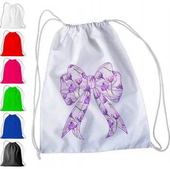 Obraz BÍLÝ SÁČEK DO ŠKOLKY, ŠKOLY, NA TV - STUHA MAŠLE